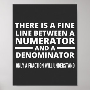 Poster NÚMERADOR NUMERADOR FINO DE LINHA EM Matemática En