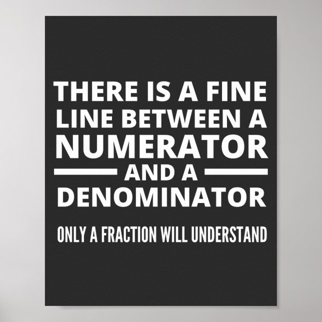 Poster NÚMERADOR NUMERADOR FINO DE LINHA EM Matemática En (Frente)