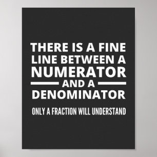 Poster NÚMERADOR NUMERADOR FINO DE LINHA EM Matemática En