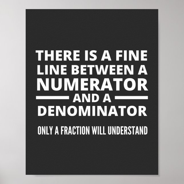 Poster NÚMERADOR NUMERADOR FINO DE LINHA EM Matemática En (Frente)