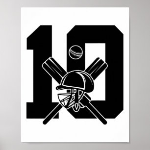 Poster Número 10 Anos Críquete 10º Aniversário