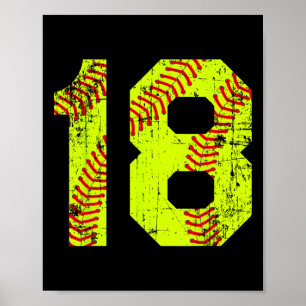 Poster Número 18 da camisola Vintage Softll