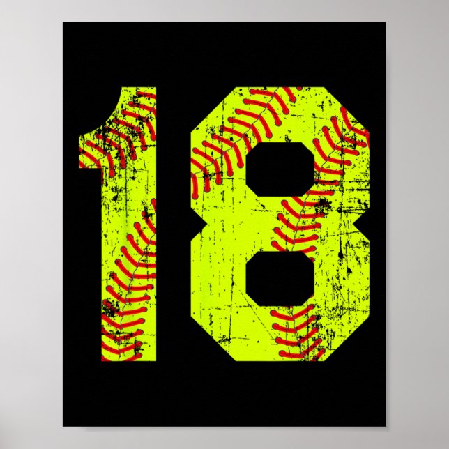 Poster Número 18 da camisola Vintage Softll (Frente)
