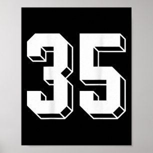 Poster Número 35 Byckside - Camisa de Time Retro 80s 90s 