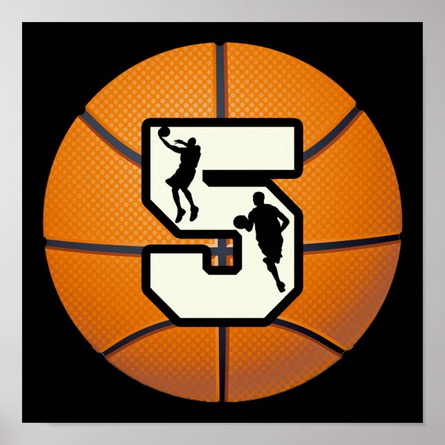 Poster Número 5 - Basquete e Jogadores (Frente)