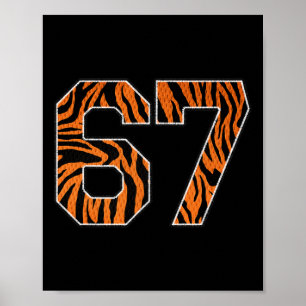 Poster Número 67 em estampa de tigre laranja Fanwear Espo