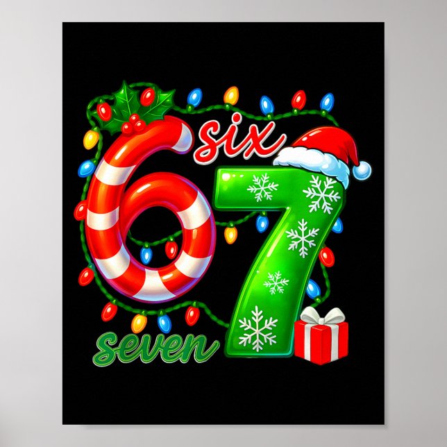 Poster Número 67 Meme Retro Natal 6 7 Festa Seis Sete C (Frente)
