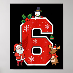 Poster Número 6 7 Meme 67 Pijamas de Natal para Casais Co