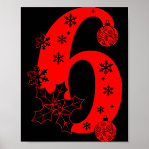 Poster Número 6 Dito de Meme Engraçado 67 Seis Sete Natal