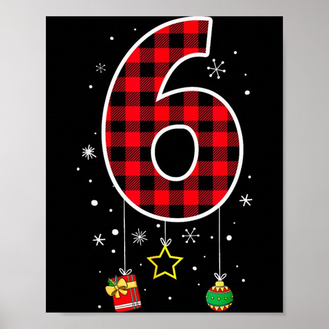 Poster Número 6 Dito Meme Engraçado 6 7 Seis Sete Natal (Frente)