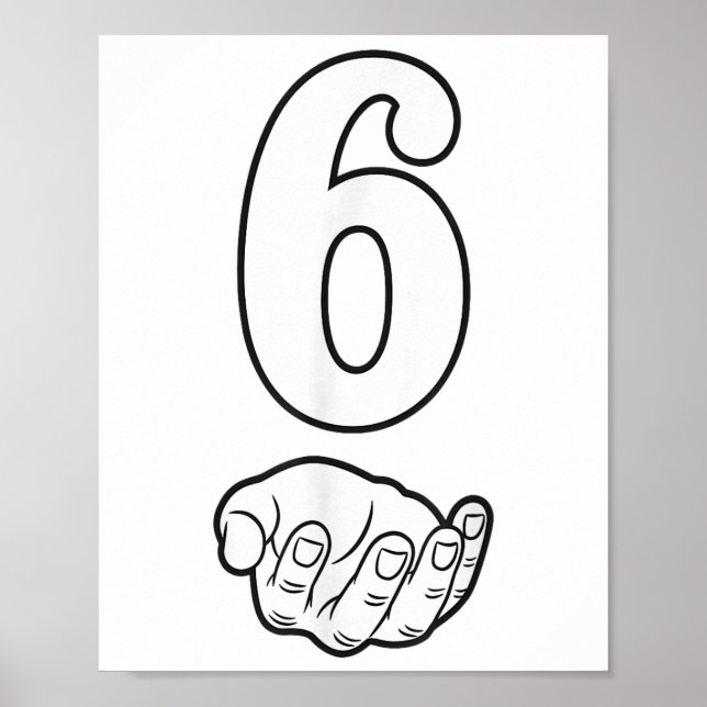 Poster Número 6 Divertido 67 Seis Sete Meme Mãos Casal Co (Frente)
