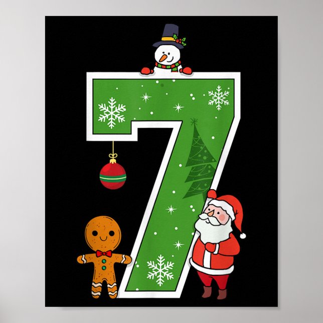 Poster Número 7 67 Meme Casais Pijamas Natal Corresponden (Frente)