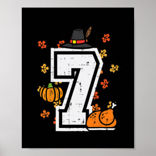 Poster Número 7 Dia de Ação de Graças 6 7 Combinando 67 M