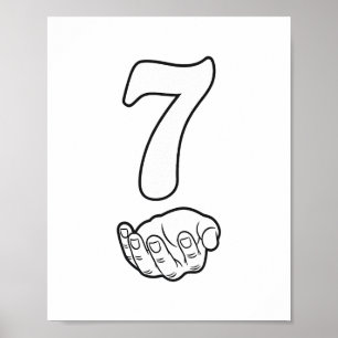 Poster Número 7 Divertido 67 Seis Sete Meme Mãos Casal Co