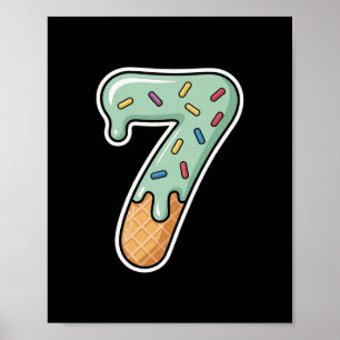 Poster Número 7 Sorvete Drip Six Seven 67 Meme 7º Anivers