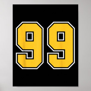 Poster Número 99 Futebol Team Uniform Sport Jersey Men W