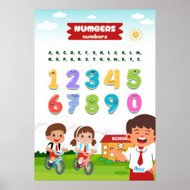 Poster Número com Crianças Felizes