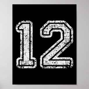 Poster Número da Camisa 12 Doze Número de Futebol Present