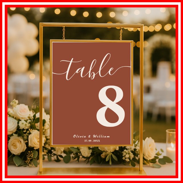 Poster Número da Mesa de Casamento com Flores Silvestres  (Criador carregado)