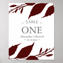 Poster Número da Tabela Foliage Foliage