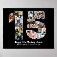 Número de 15 anos Personalizado Colagem de Fotos 1