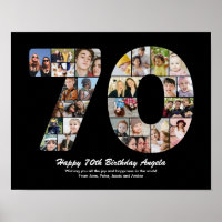 Número de 70º Aniversário Presente de Colagem de F