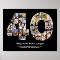 Número de Aniversário de 40 anos Colagem de Fotos