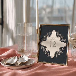Poster Número de Mesa de Casamento Barroco de Luxo