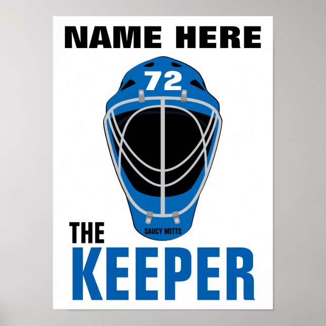 Poster Número do Detentor de Máscaras de Hockey Goalie Pe (Frente)