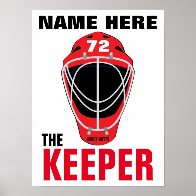 Poster Número do Detentor de Máscaras de Hockey Goalie Pe (Frente)