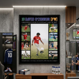Poster Número do Jogador de Futebol Sênior Foto Personali