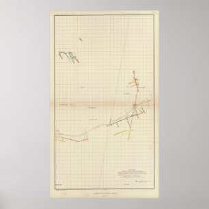 Póster Número dos mapas de mina de Comstock mim