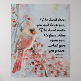 Poster Números 6 24-26 Lord Bless You Red Bird & Berries