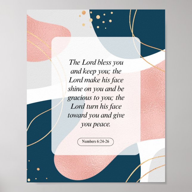 Poster Números 6:24-26 O Senhor te abençoe e te guarde (Frente)