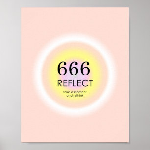 Poster Números de anjo Numerologia 666 Reflete Significa