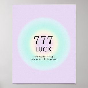 Poster Números de anjo Numerologia 777 Sorte