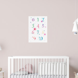 Poster Números de Aquarela