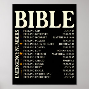 Poster Números de Emergência da Bíblia - Bíblia Cristã Di