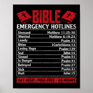 Poster Números de Emergência da bíblia Engraçado Deus Cri