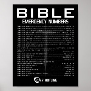 Poster Números de linha direta de emergência de bíblia