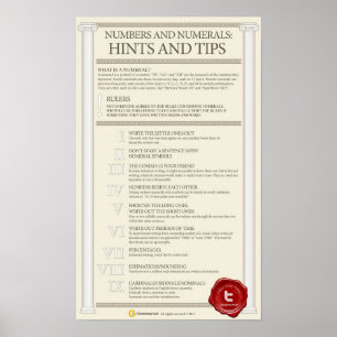 Poster Números e numerais: sugestões e pontas