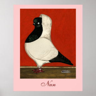 Poster Nun Pigeon Negro