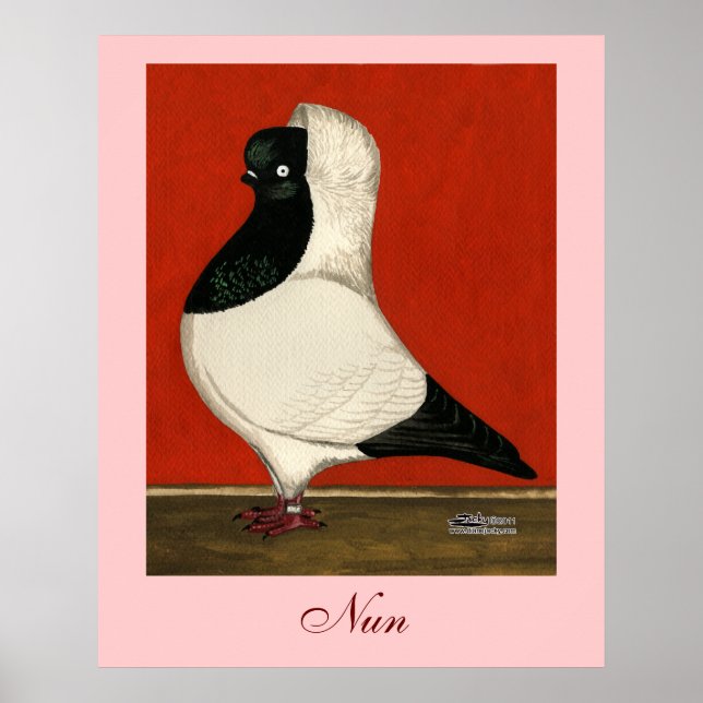 Poster Nun Pigeon Negro (Frente)