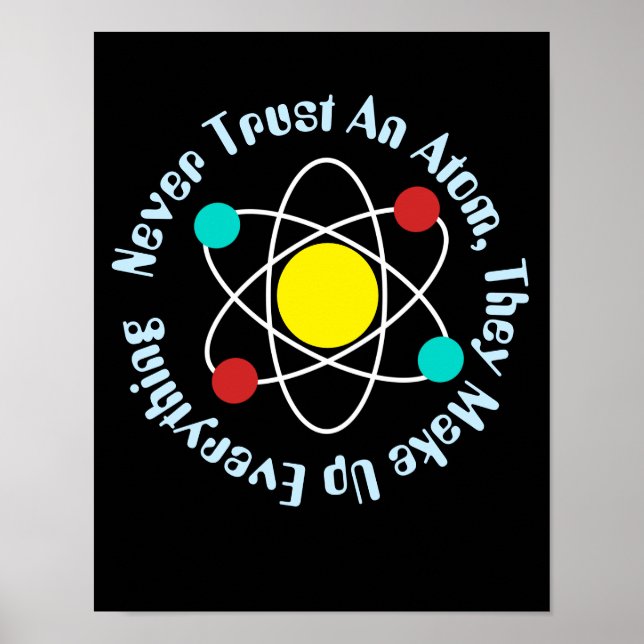 Poster Nunca Confie num Atom, professor de química cientí (Frente)
