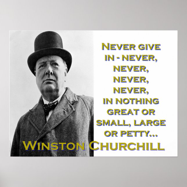 Poster Nunca Dar - Churchill (Frente)