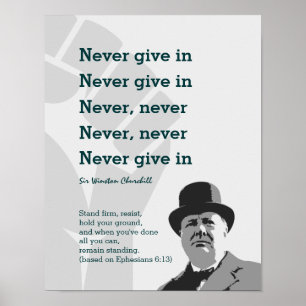 Poster NUNCA DÊ EM Churchill   Ephesianos FIRMES 6
