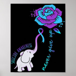 Poster Nunca Desista De Feliz Sensibilização Para O Suicí