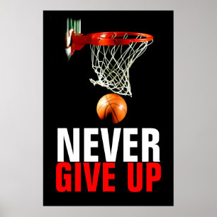 Poster Nunca Desista De Motivação De Basquete