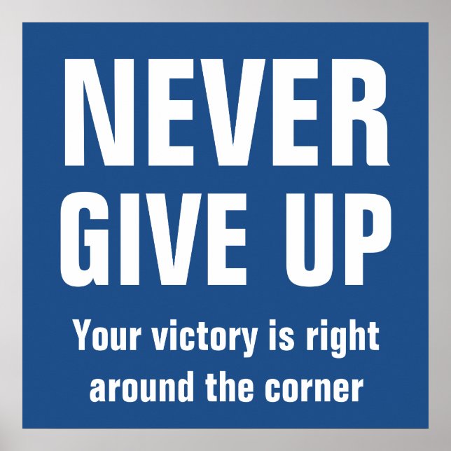 Poster Nunca desista do azul Inspiracional (Frente)