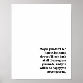 Poster Nunca Desistir da Cotação Inspiracional